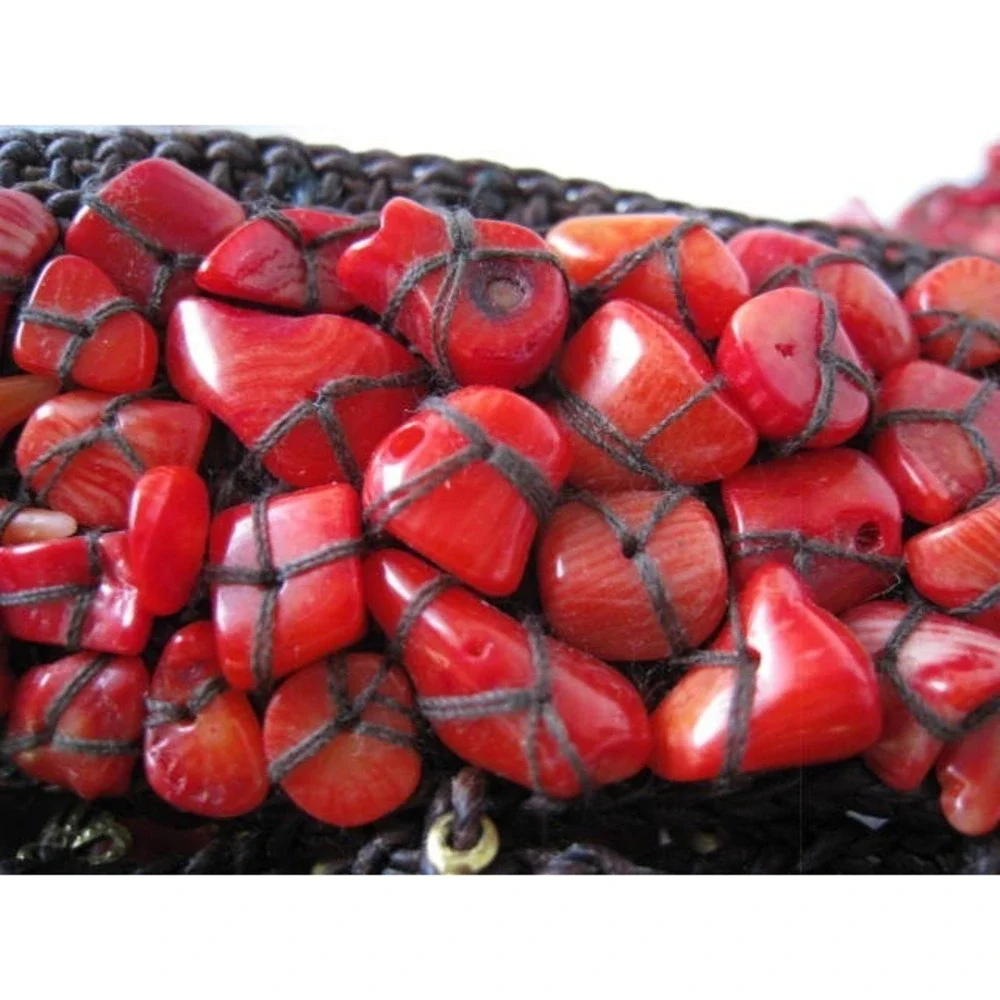 New Lady Red Corals beads‎ Handmade rare unique style Waist Belt